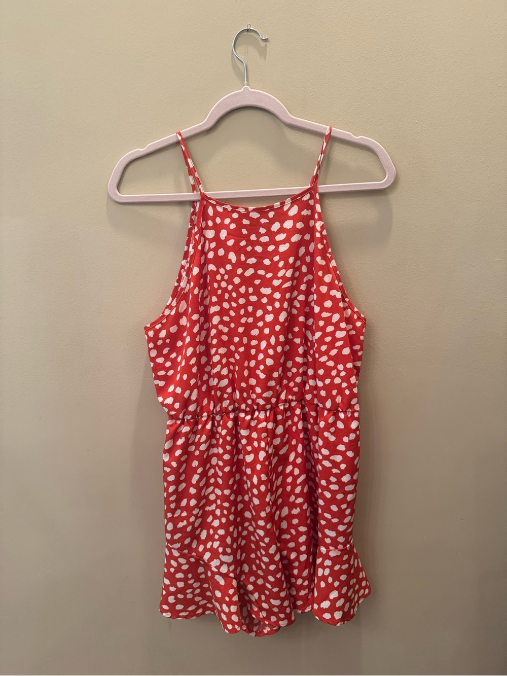 EUC Red Spotted Romper - XL